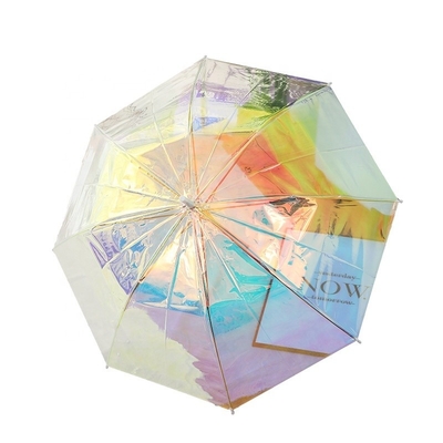 Disegno artigianale Effetto luccicante Magia Cambiamento di colore Umbrella POE riflettente multicolore