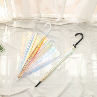 Disegno artigianale Effetto luccicante Magia Cambiamento di colore Umbrella POE riflettente multicolore