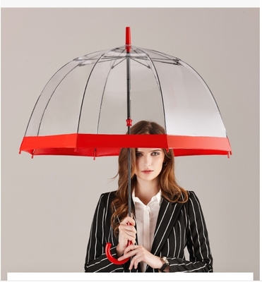 Modello di cupola elegante Chiaro ombrello da pioggia in PVC di plastica per adulti Apollo Design minimalista