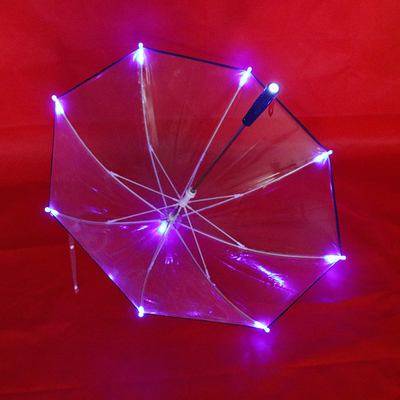 Ombrello per bambini a LED con logo personalizzato stampato su tessuto POE brillante e accattivante