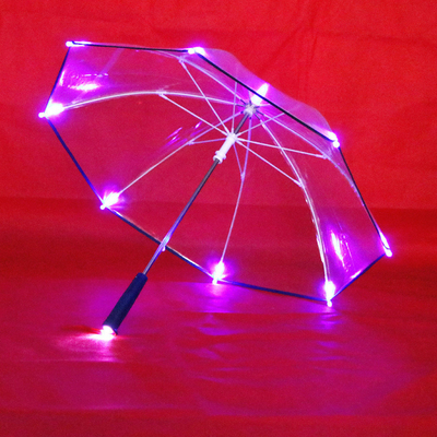 Ombrello per bambini a LED con logo personalizzato stampato su tessuto POE brillante e accattivante