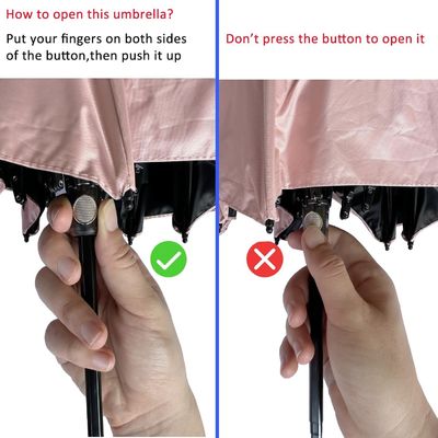 Protezione solare ombrello da tasca leggero con copertura protettiva di 90 cm di diametro aperto