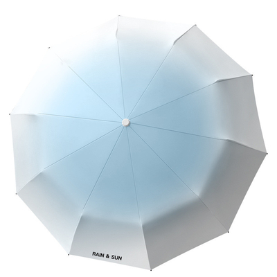 8k Color Gradual Triple Fold Titanio Argento gomma protezione solare ombrello per le esigenze femminili