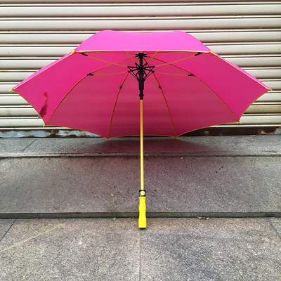 Ombrello da golf a manico lungo semiautomatico diretto con design in fibra a colori contemporanei
