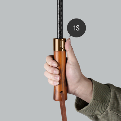 Fibra di vetro Fabbricazione in legno Automobile Straight Umbrella Windproof Maschio e femmina Grande maniglia lunga