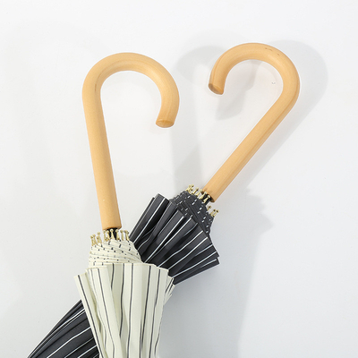 23 pollici * 8k Adulti ombrello a gancio di legno con design minimalista semplice e stampa personalizzata