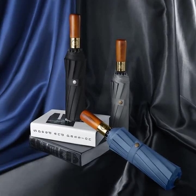 Manico di legno ombrello 12 costole resistente al vento resistente all'acqua Modello di moda per affari regalo