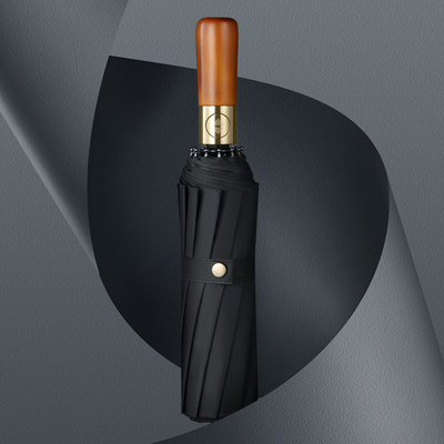 Manico di legno ombrello 12 costole resistente al vento resistente all'acqua Modello di moda per affari regalo