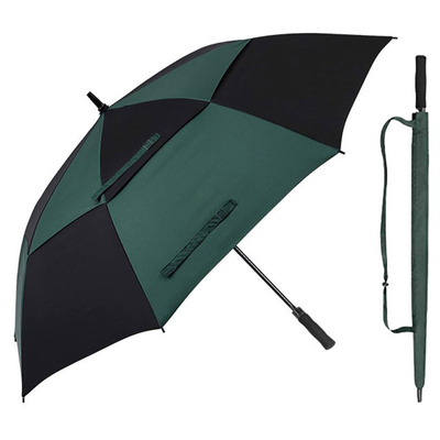 190T Pongee Fabric Double Layer Golf Umbrella per una copertura larga e lunga nei giorni di pioggia