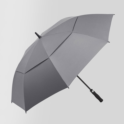 190T Pongee Fabric Double Layer Golf Umbrella per una copertura larga e lunga nei giorni di pioggia