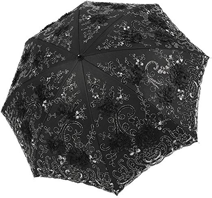190T Pongee Fabric Umbrella Battenburg Lace completamente automatico per performance 3D vintage