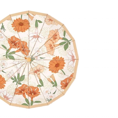 Protezione solare ombrello di viaggio impermeabile con apertura automatica 8K luminoso costole di fiori