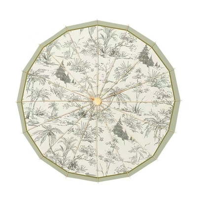 Tubo di ferro 16k Cornice di alluminio Protezione solare a prova di vento Ombrello con maniglia di legno vintage