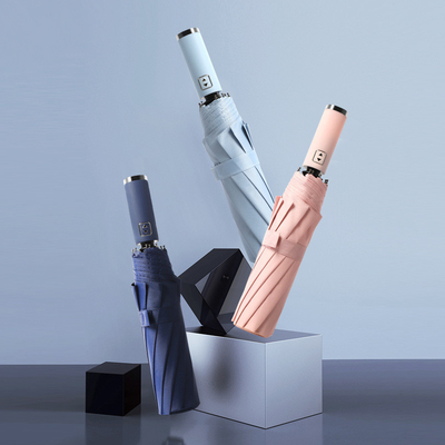 Per gli amanti dello stile minimalismo, ombrelli con penna automatica a 3 pieghe con logo stampato anti-UV