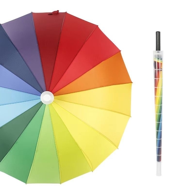 Disegno Multiplice Colore Massello Logo Personalizzato Stampato Grande Ombrello Diretto Con Cassa Impermeabile Tenere asciutto Ombrello Esterno
