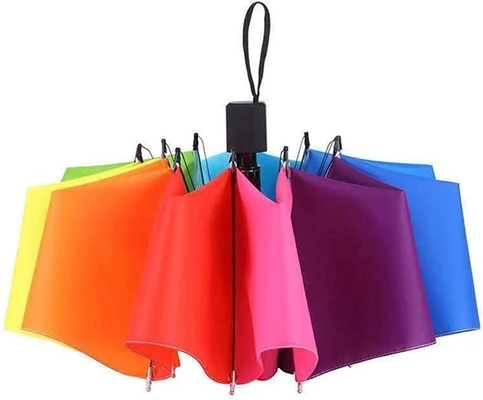 Repel Umbrella 8 pezzi Windproof Travel Manual Rainbow Umbrella zmgmsmh Rainbow Umbrella Portable Tri-Folded Umbrella