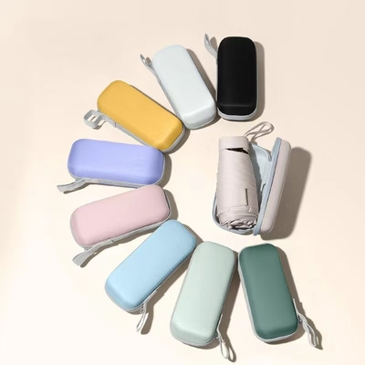 Portafoglio Mini Ombrello UV Blocco 6 sacchetto di cartone da ombrello pieghevole facile da trasportare doppio uso ombrello piccolo
